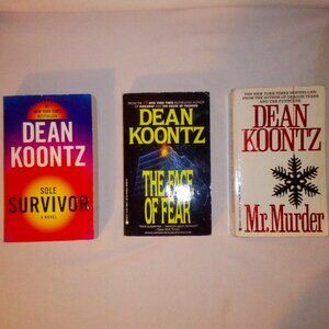 (3) Dean Koontz Paperback Books: Sole Survivor, Face of Fear & Mr. Murder